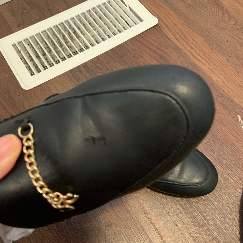 Hanna coach lambs leather loafers logo chain fall black casual classic $280 - Picture 6 of 10